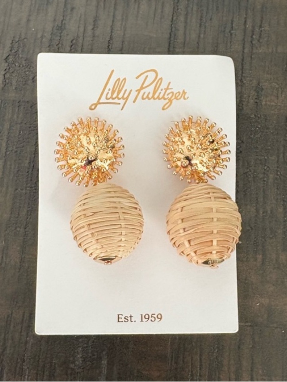 Lilly Pulitzer Summer Shoreline Wicker Earrings